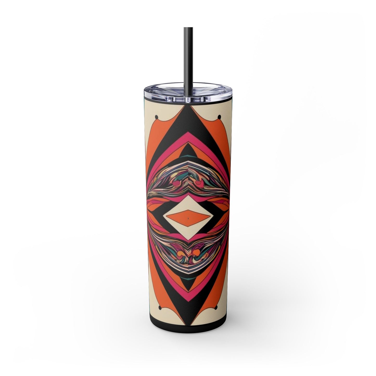Optical Illusion Skinny Tumbler with Straw, 20oz