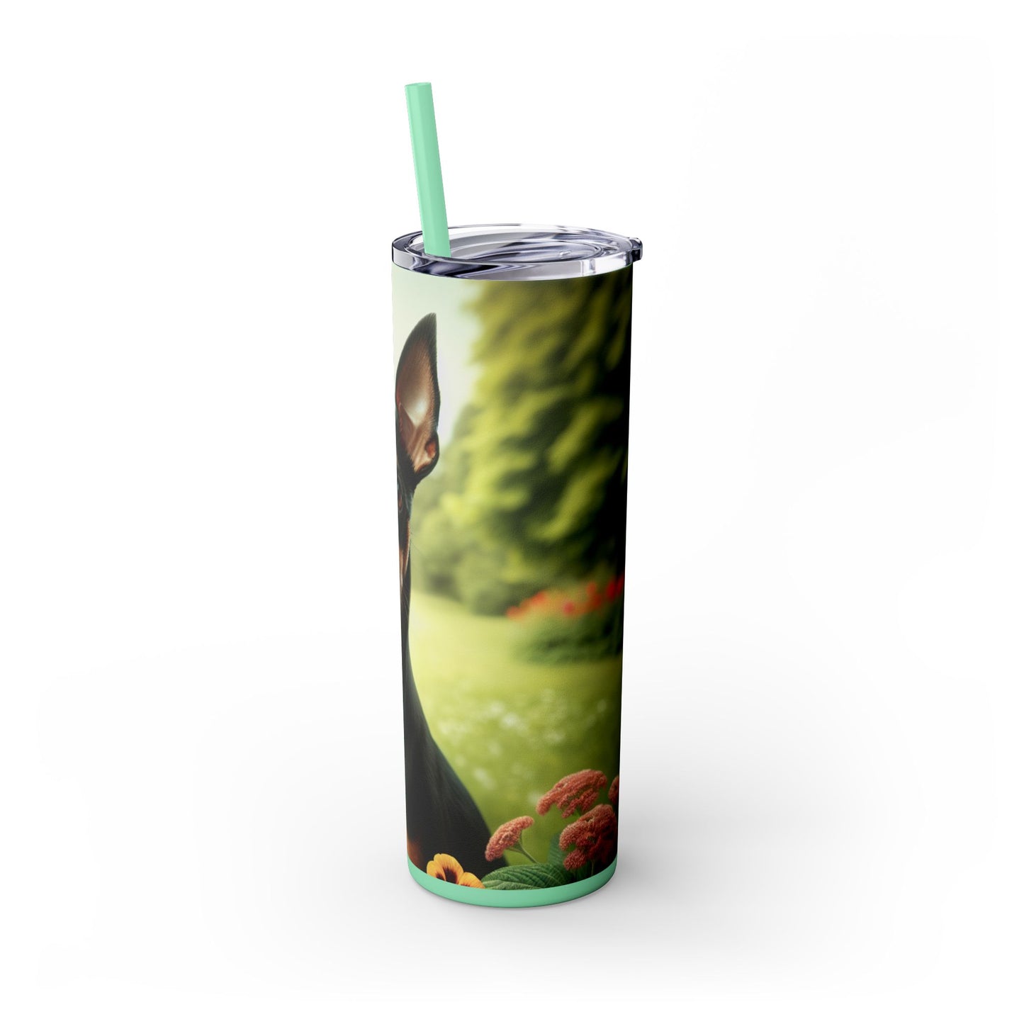 Manchester Terrier Skinny Tumbler with Straw, 20oz