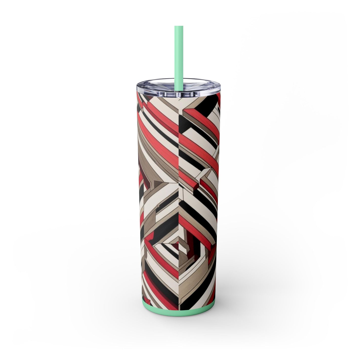 Optical Illusion Skinny Tumbler with Straw, 20oz