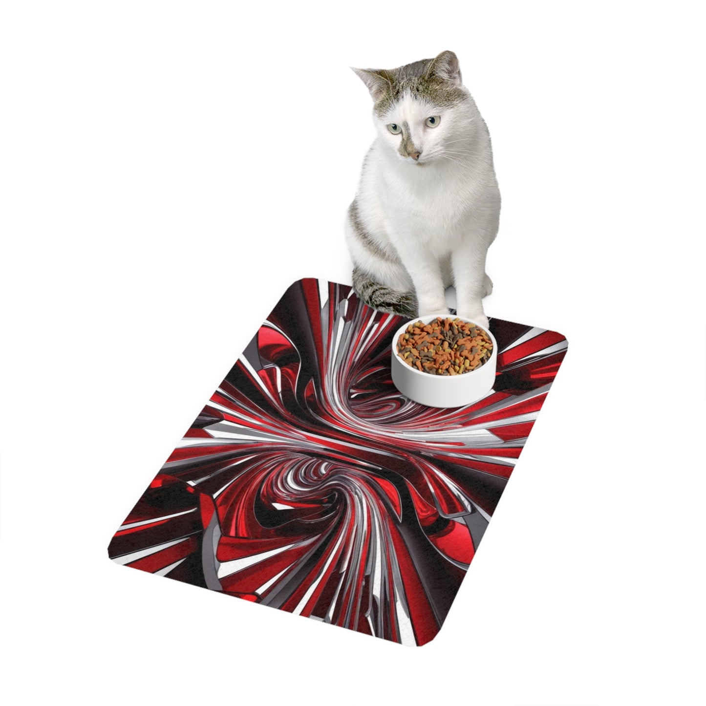 Pet Food Mat (12x18) - Optical Illusion