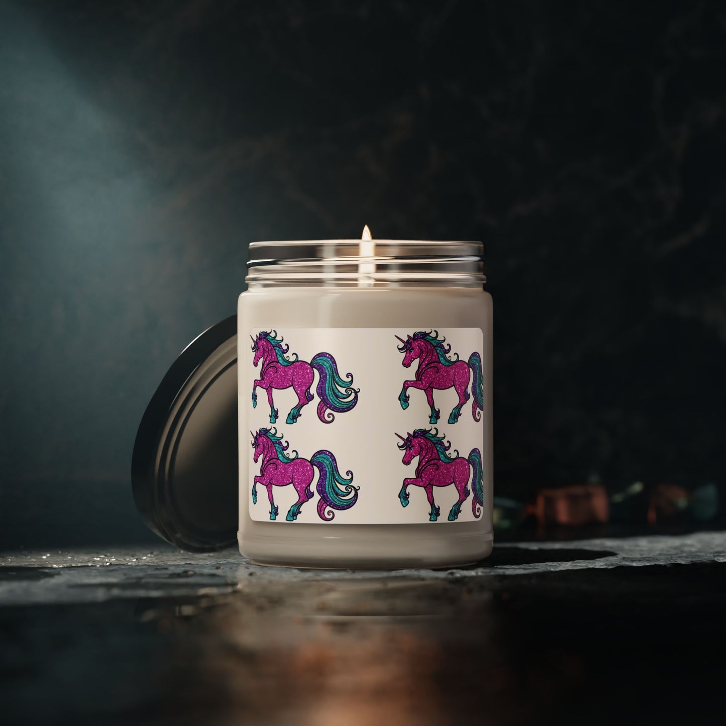 Glittery Psychedelic Unicorn- Scented Soy Candle, 9oz