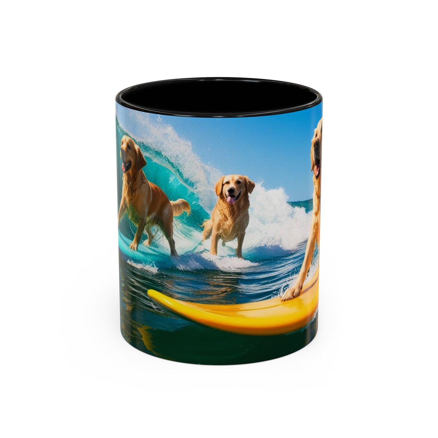Mug à café Surf Dogs Accent - Cadeau idéal pour les amoureux des chiens