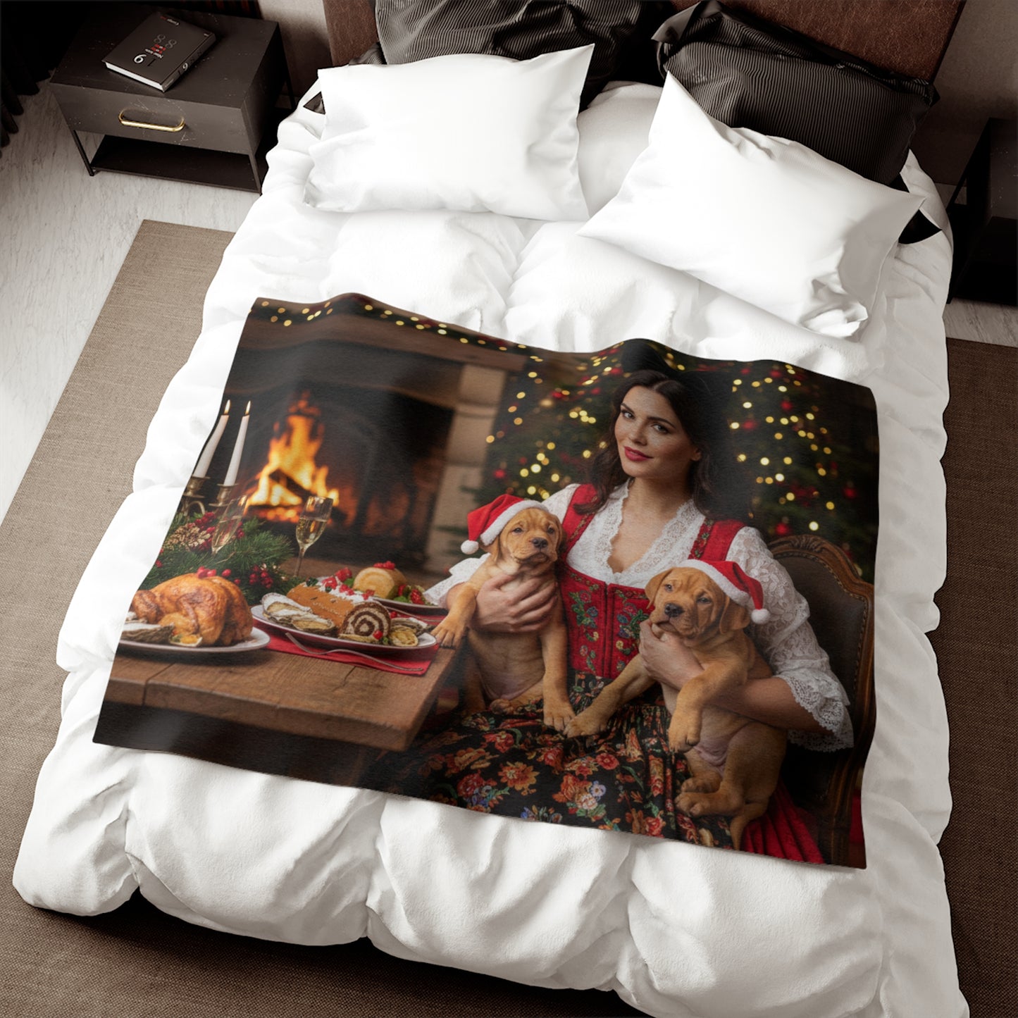 Holiday Fireplace Cozy Blanket