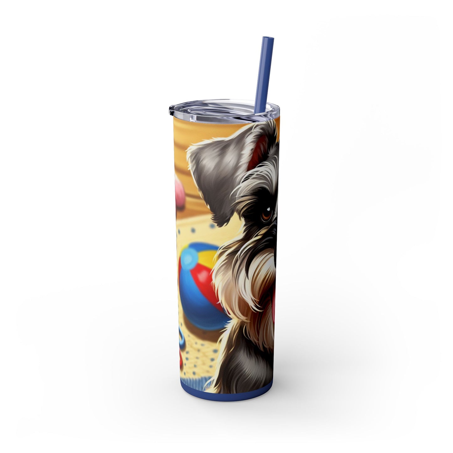 Miniature Schnauzer Skinny Tumbler with Straw, 20oz