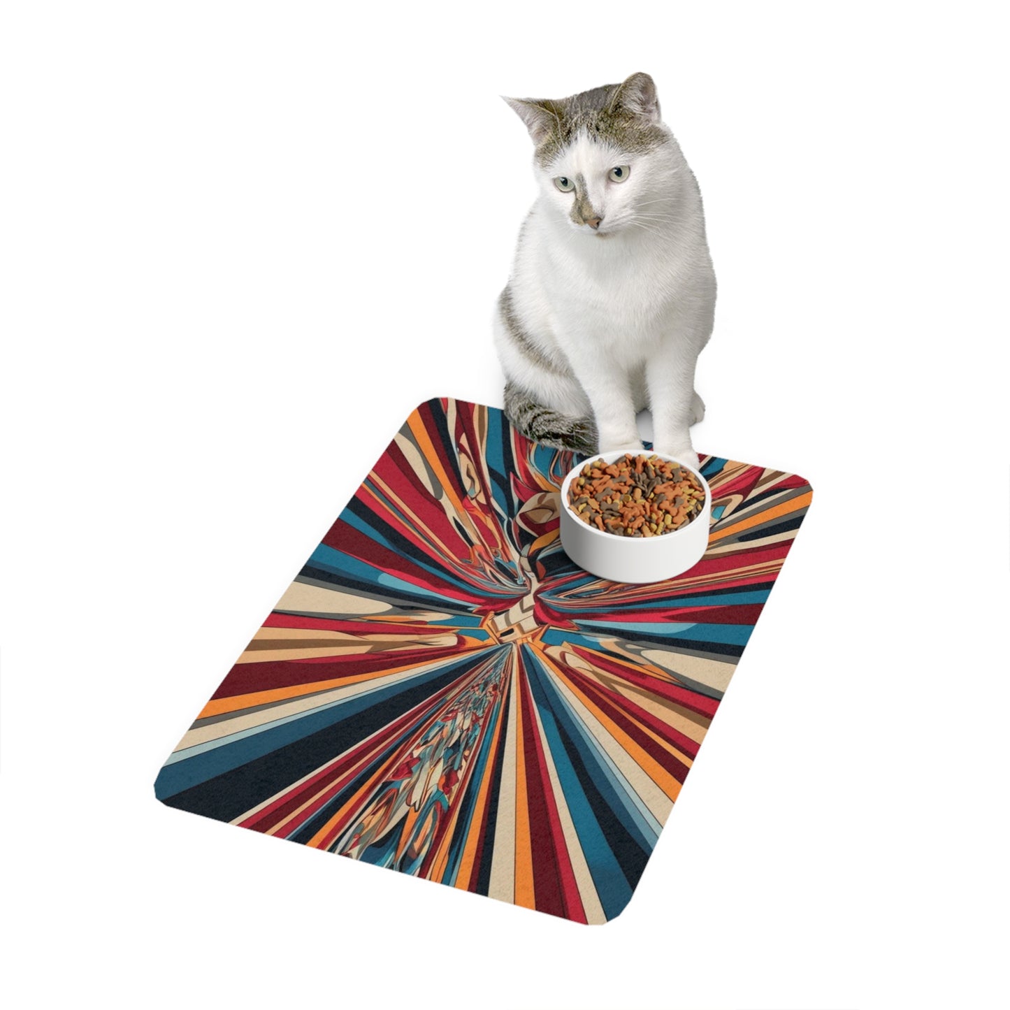 Pet Food Mat (12x18) - Optical Illusion