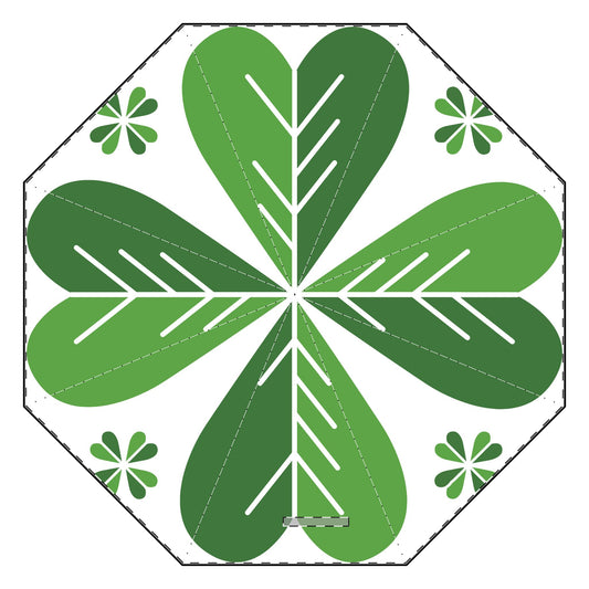 Four Leaf Clover Semi-Automatic Foldable Umbrella