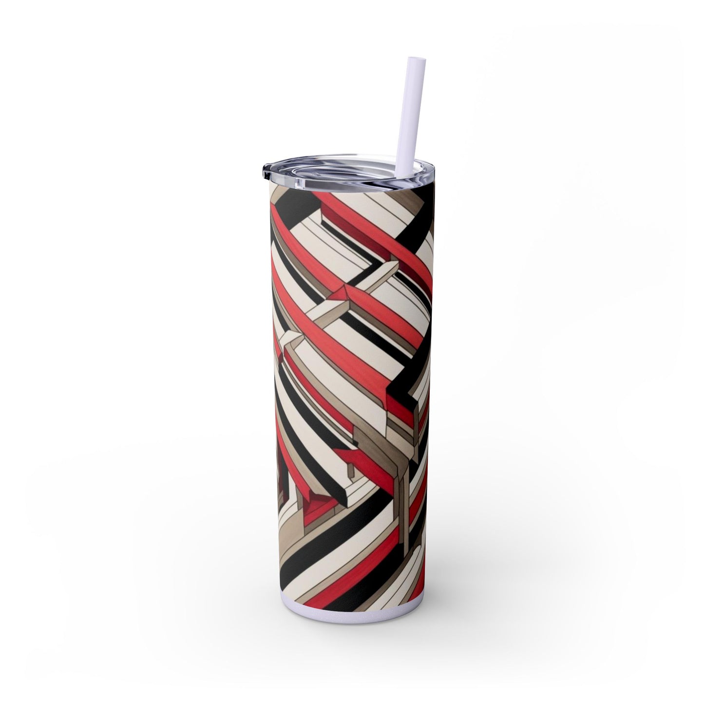 Optical Illusion Skinny Tumbler with Straw, 20oz