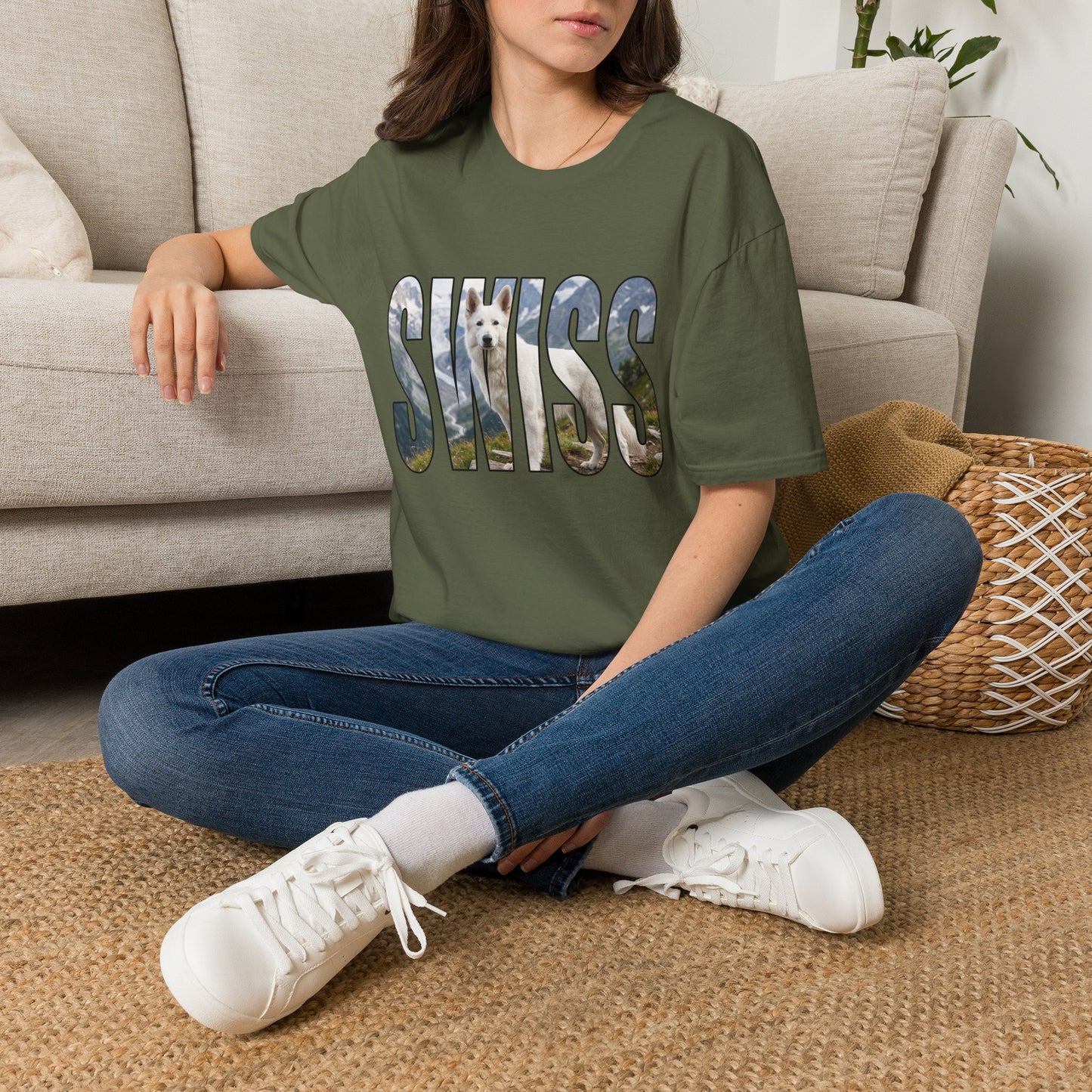 White Swiss Mountain Dog Tee Shirt