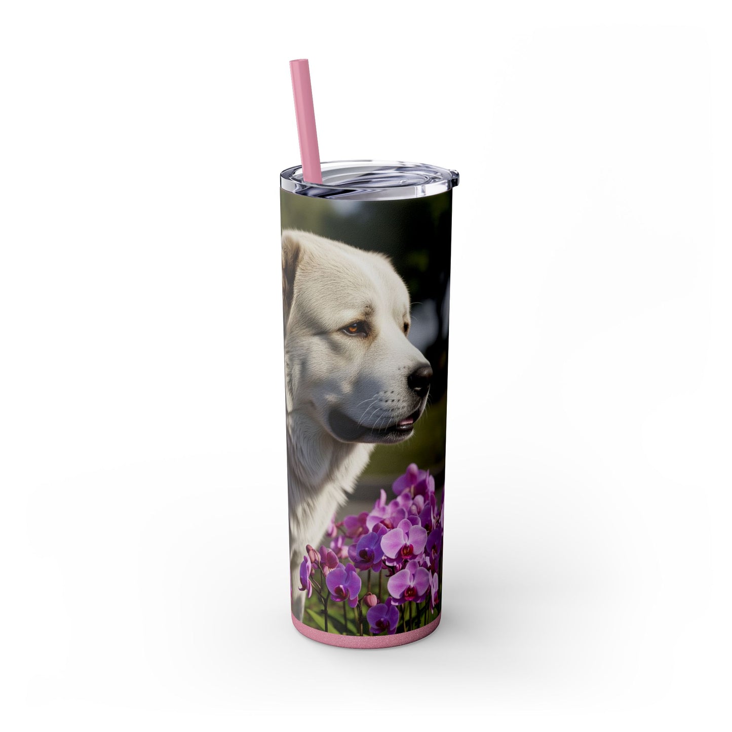 Gobelet isotherme avec paille, motif Berger du Caucase, 590 ml