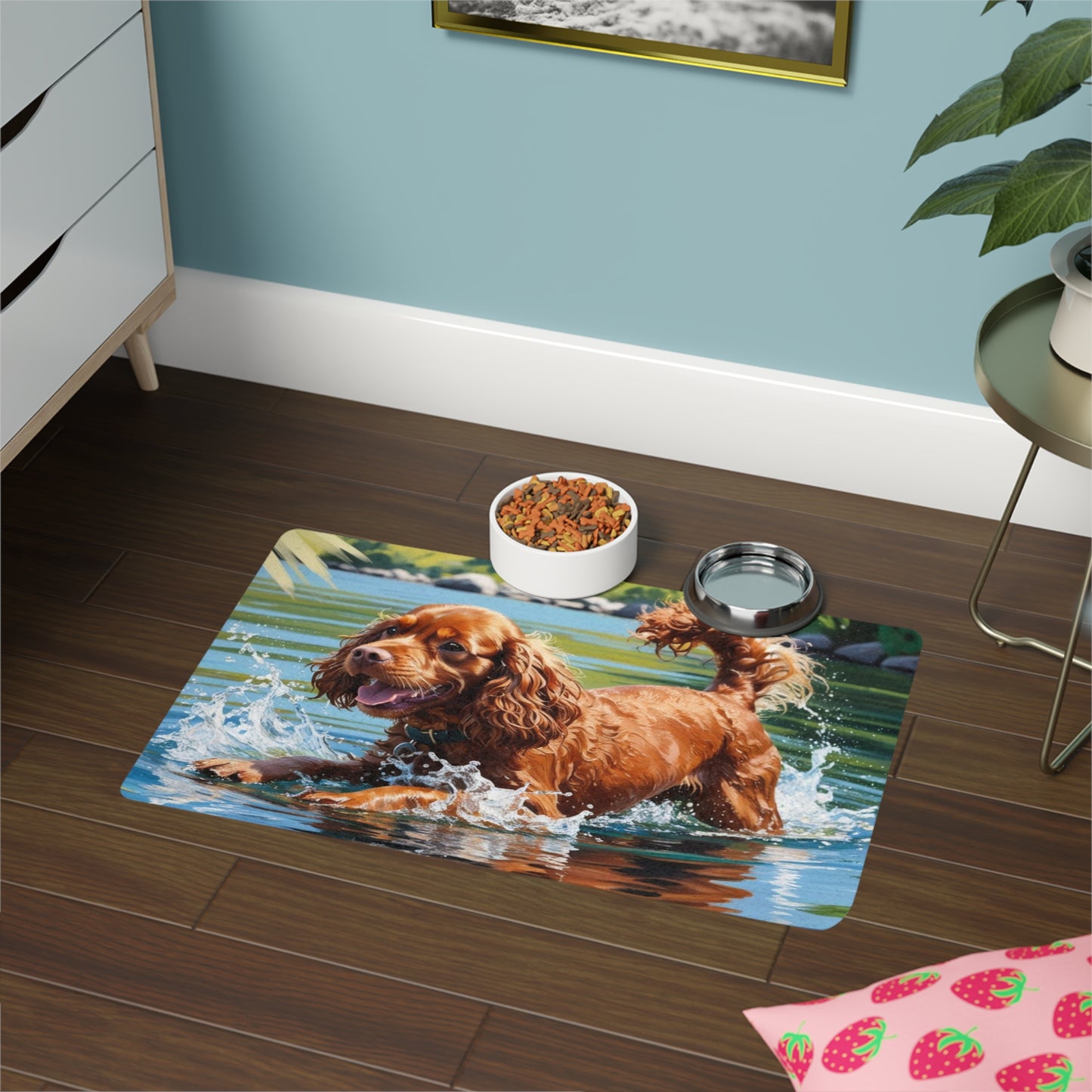 Pet Food Mat (12x18) - Irish Water Spaniel