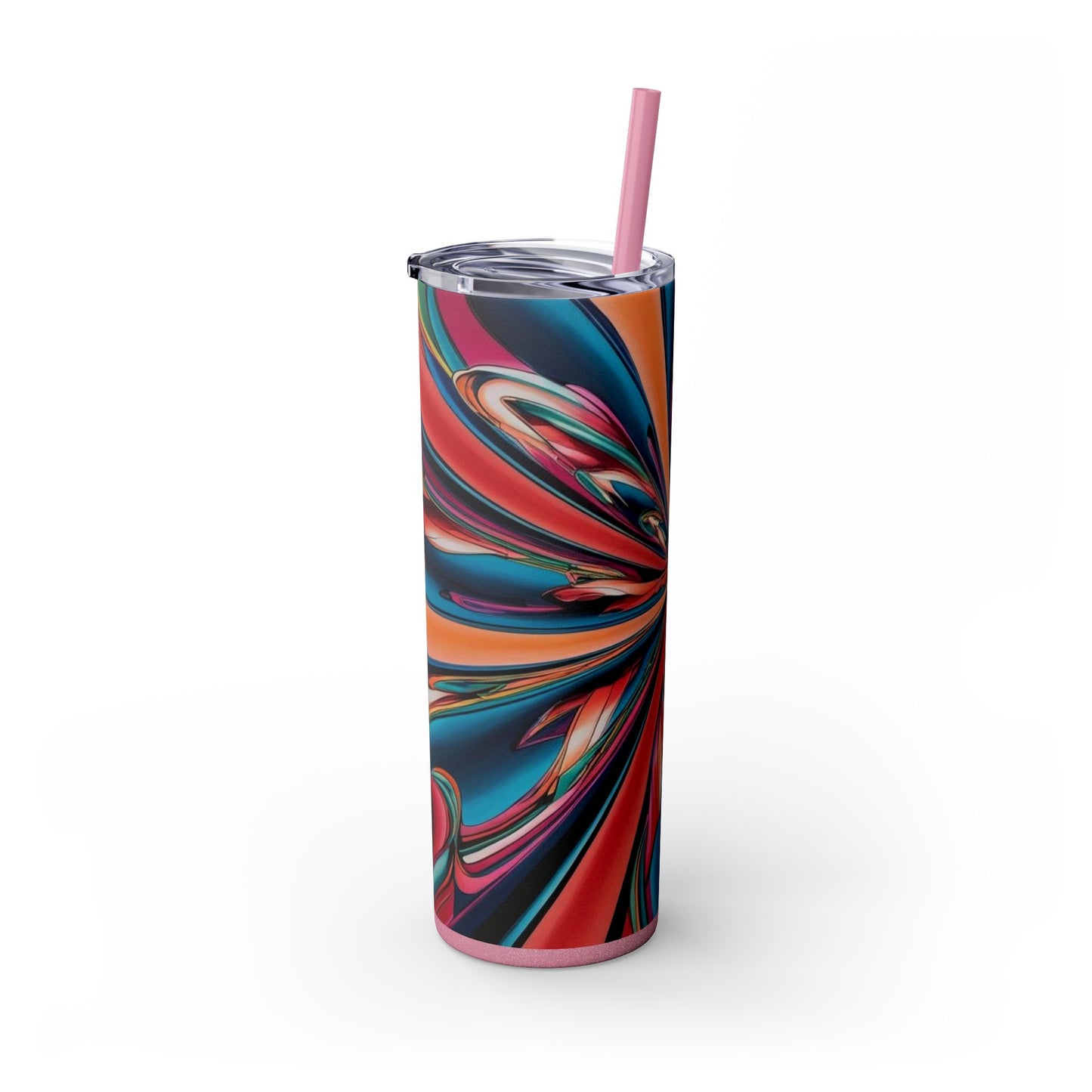 Optical Illusion Skinny Tumbler with Straw, 20oz
