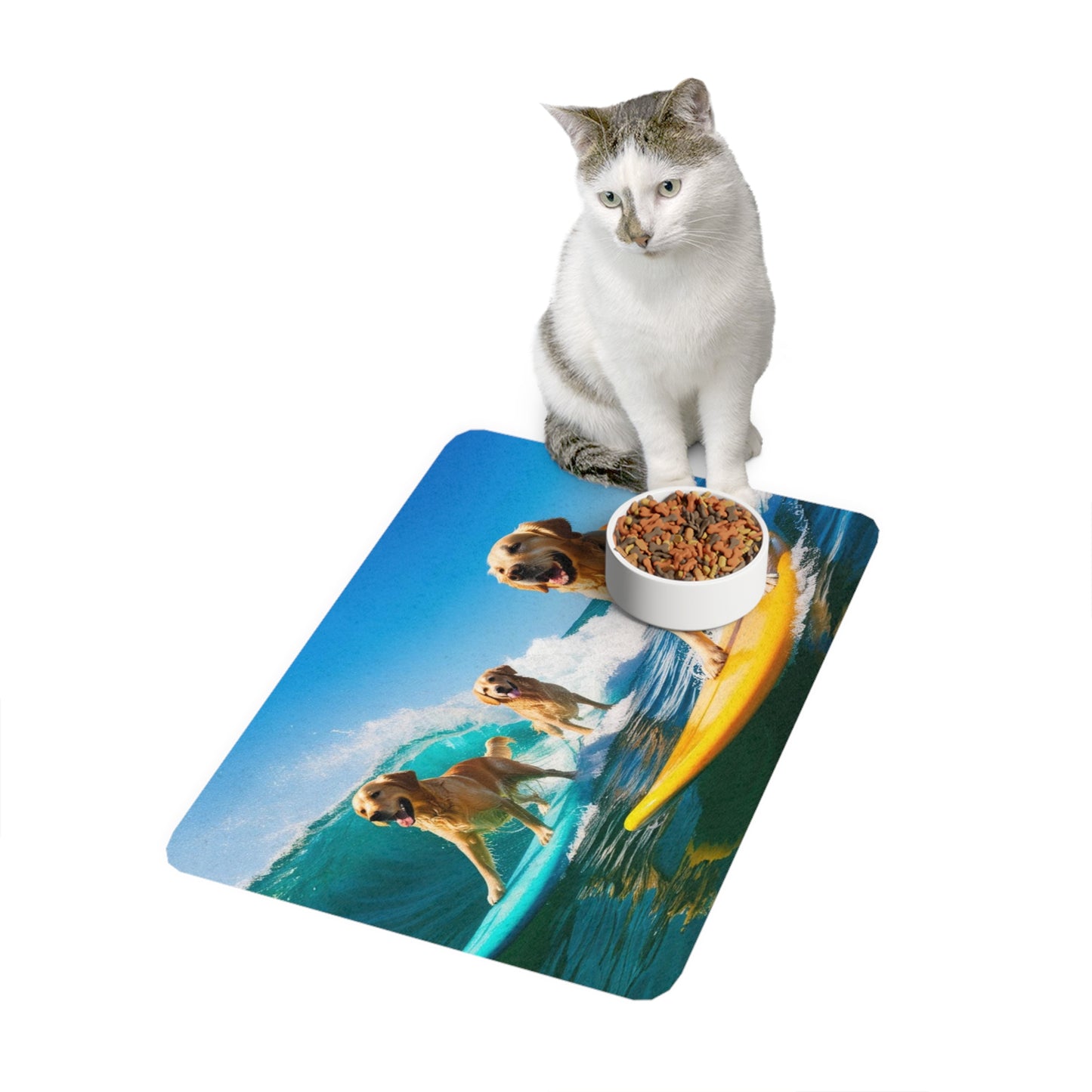 Pet Food Mat (12x18) - Surf Dogs