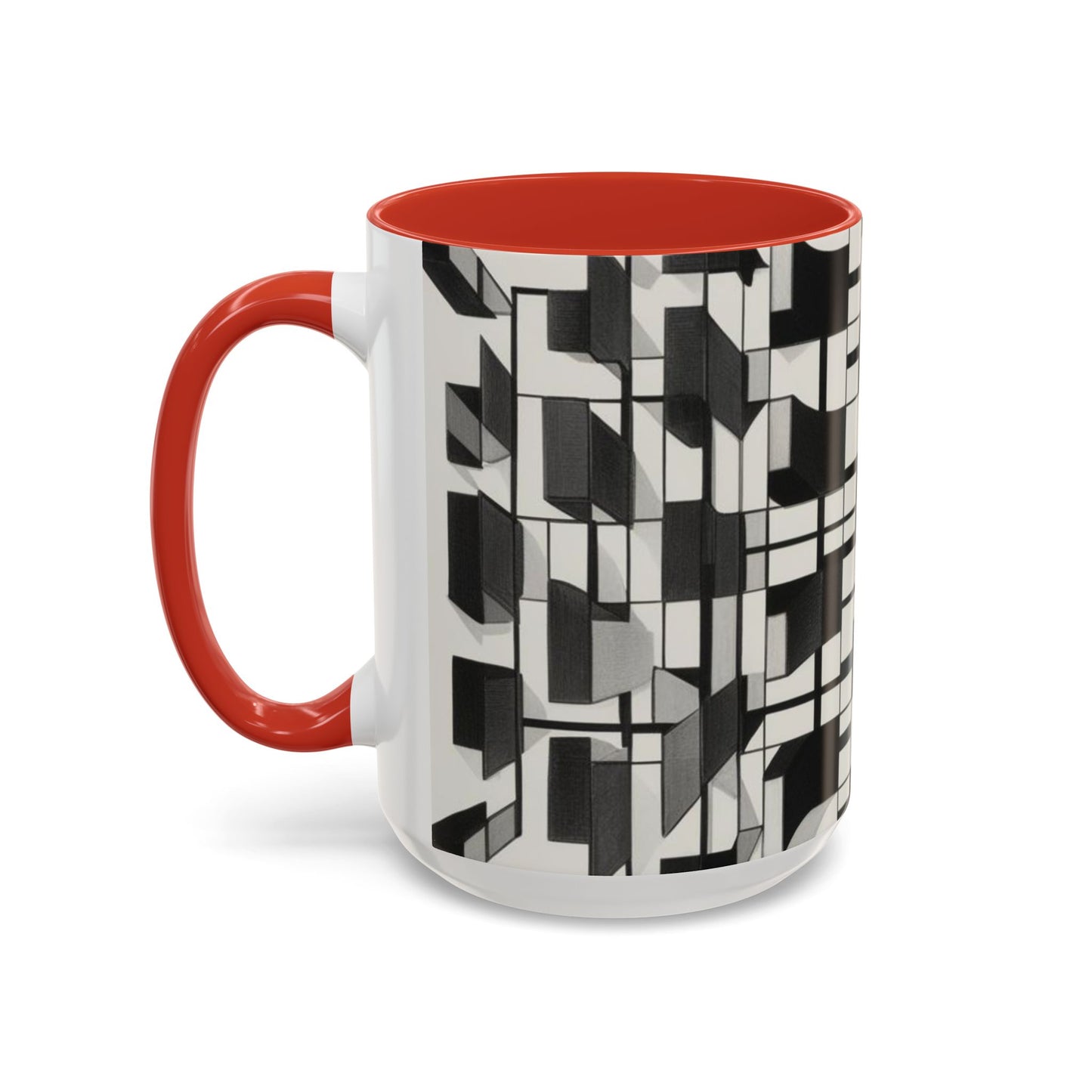 Optical Illusion Accent Mug – Ceramic Coffee Cup