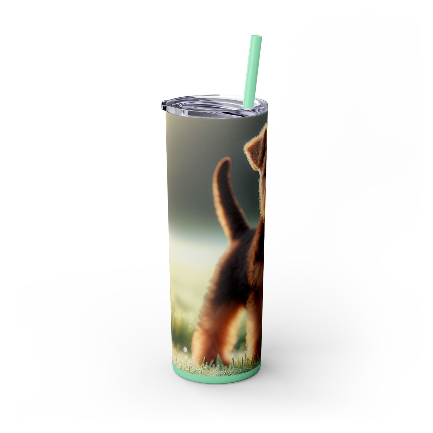 Welsh Terrier Skinny Tumbler with Straw, 20oz