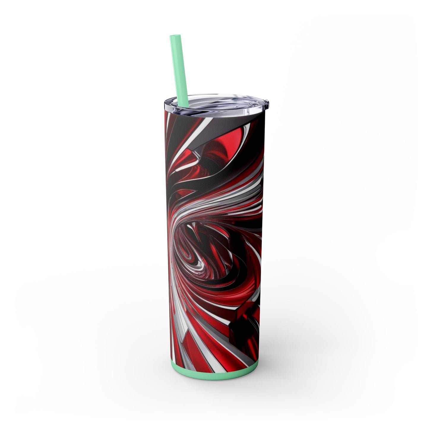 Optical Illusion Skinny Tumbler with Straw, 20oz