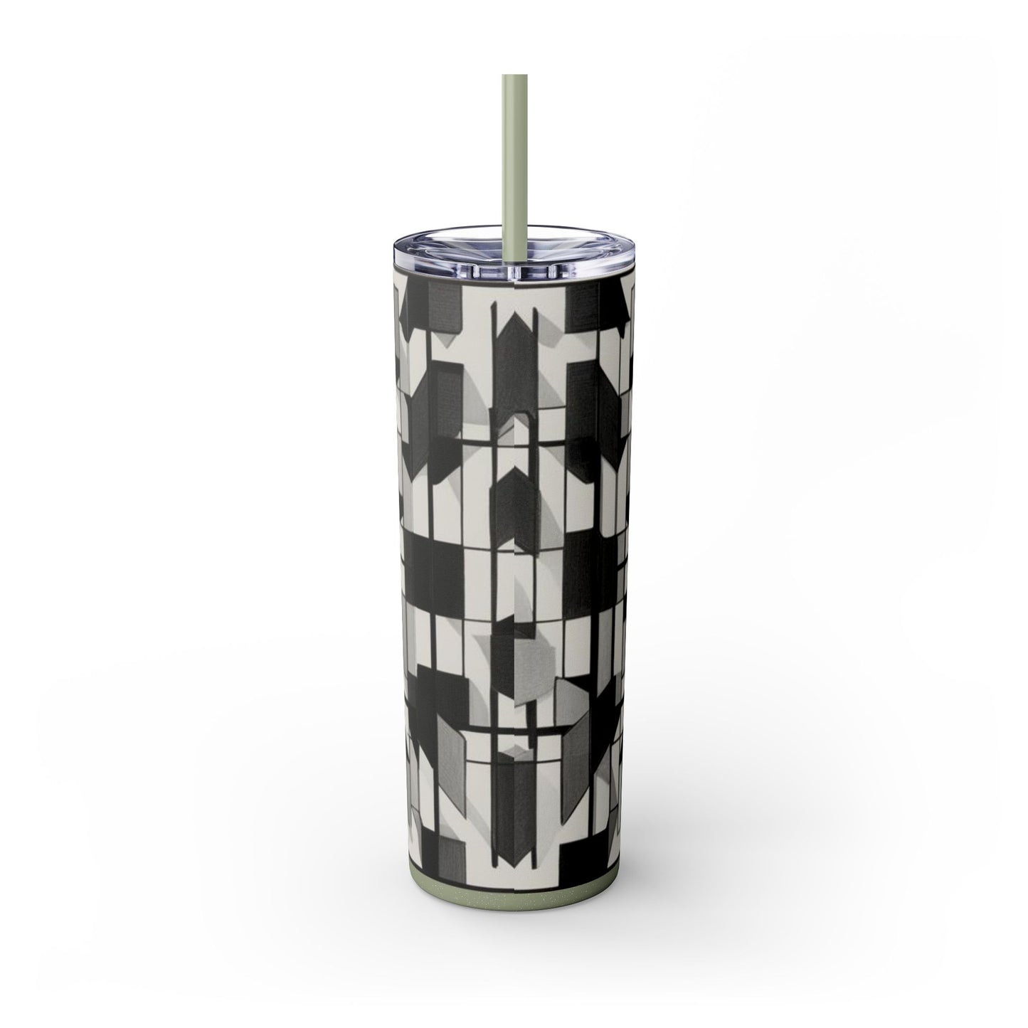 Optical Illusion Skinny Tumbler with Straw, 20oz