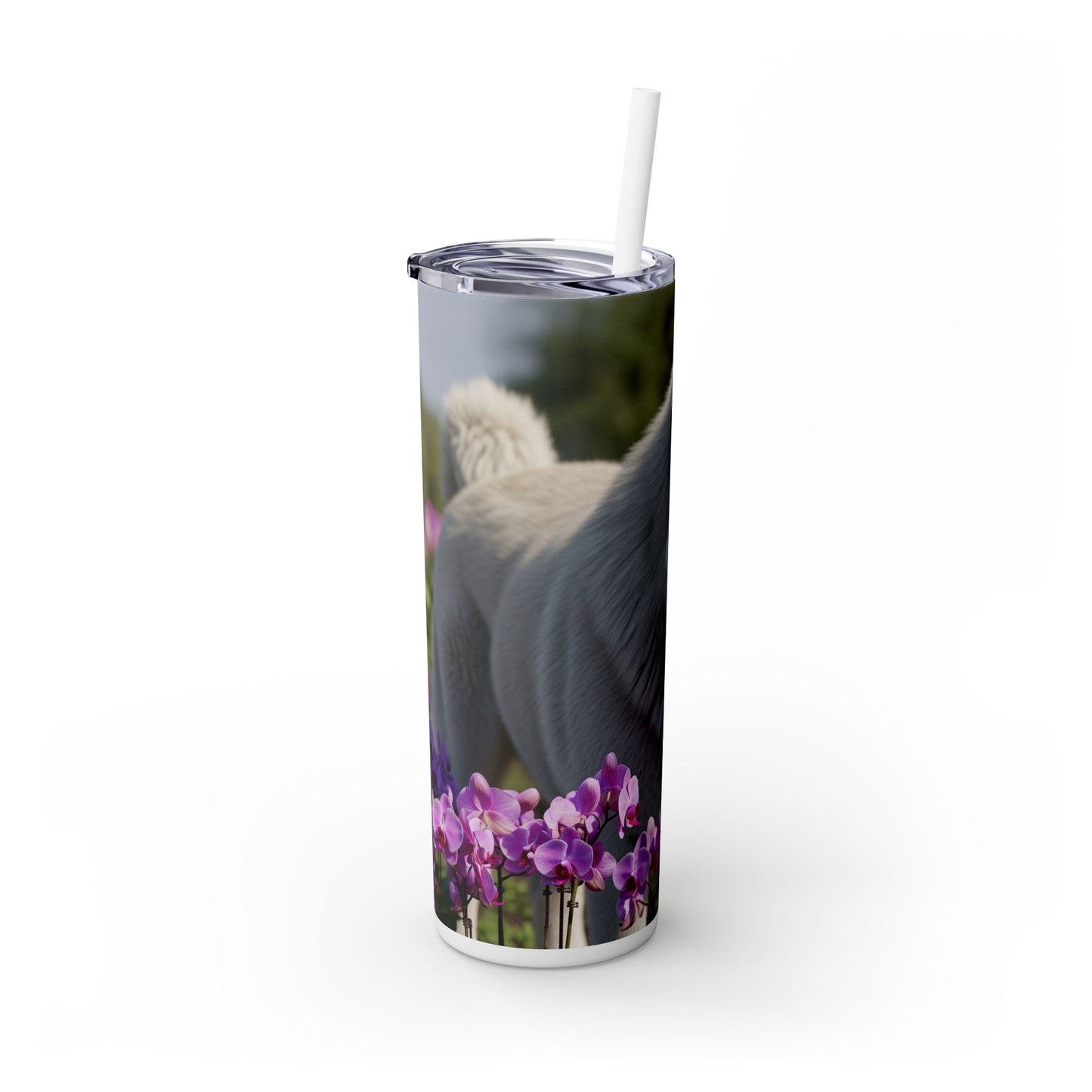 Gobelet isotherme avec paille, motif Berger du Caucase, 590 ml
