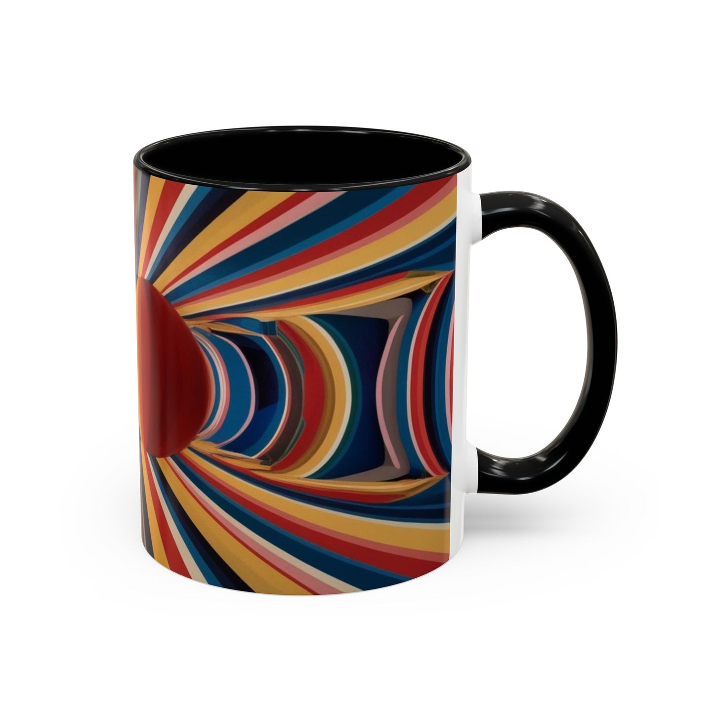 Optical Illusion Accent Mug – Ceramic Coffee Cup