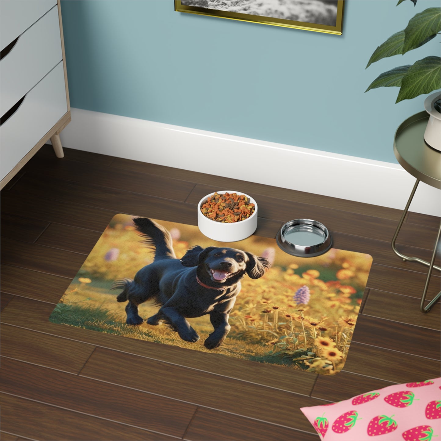 Pet Food Mat (12x18) - Flat Coated Retriever