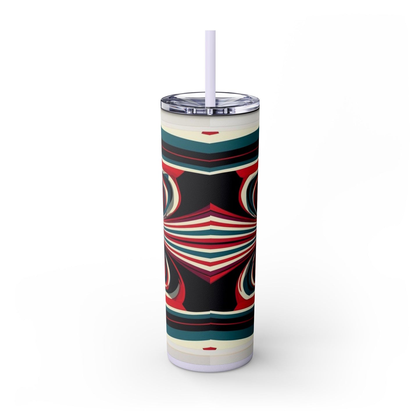 Optical Illusion Skinny Tumbler with Straw, 20oz