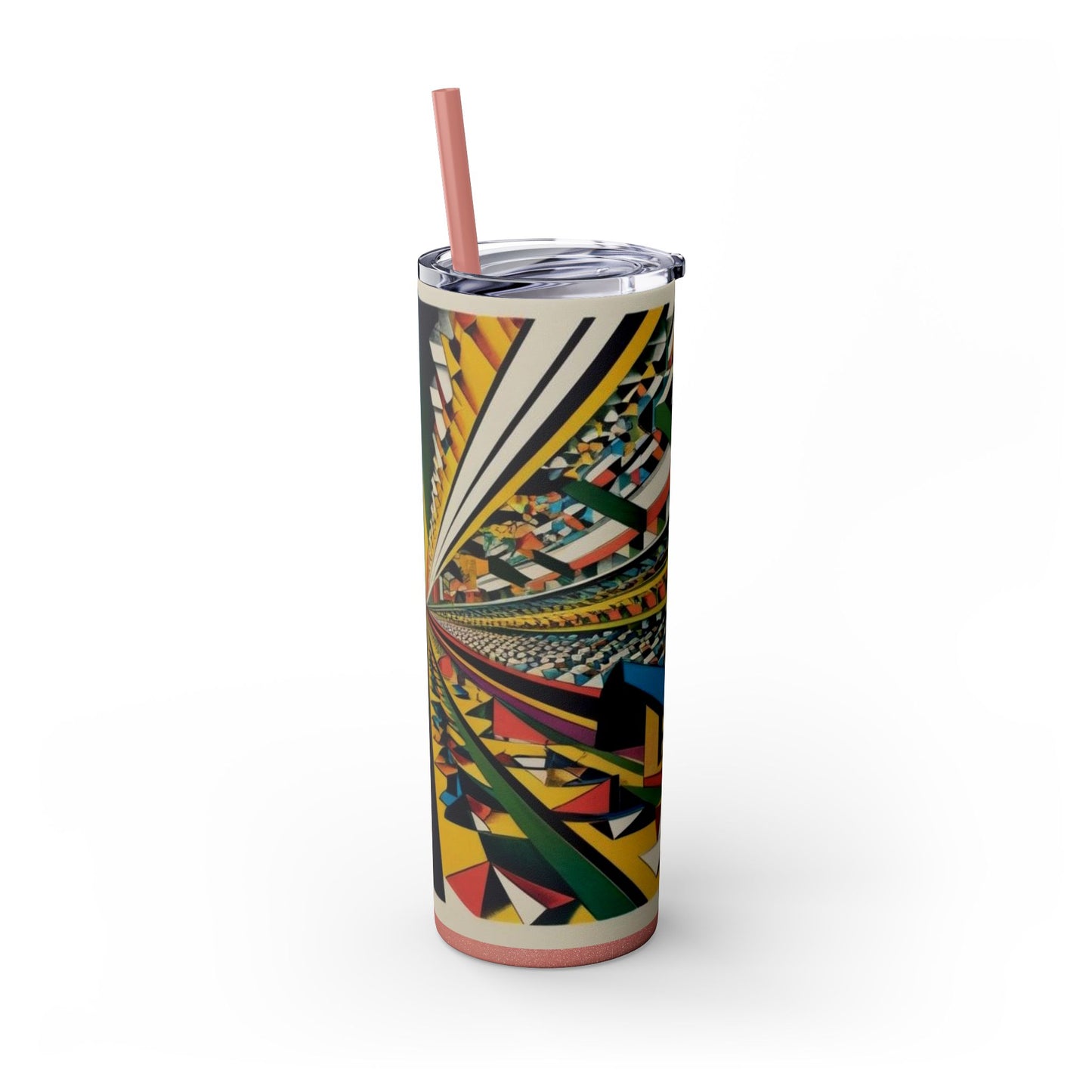 Optical Illusion Skinny Tumbler with Straw, 20oz