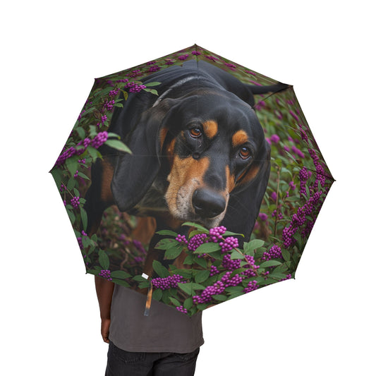 Black and Tan Coonhound Semi-Automatic Foldable Umbrella