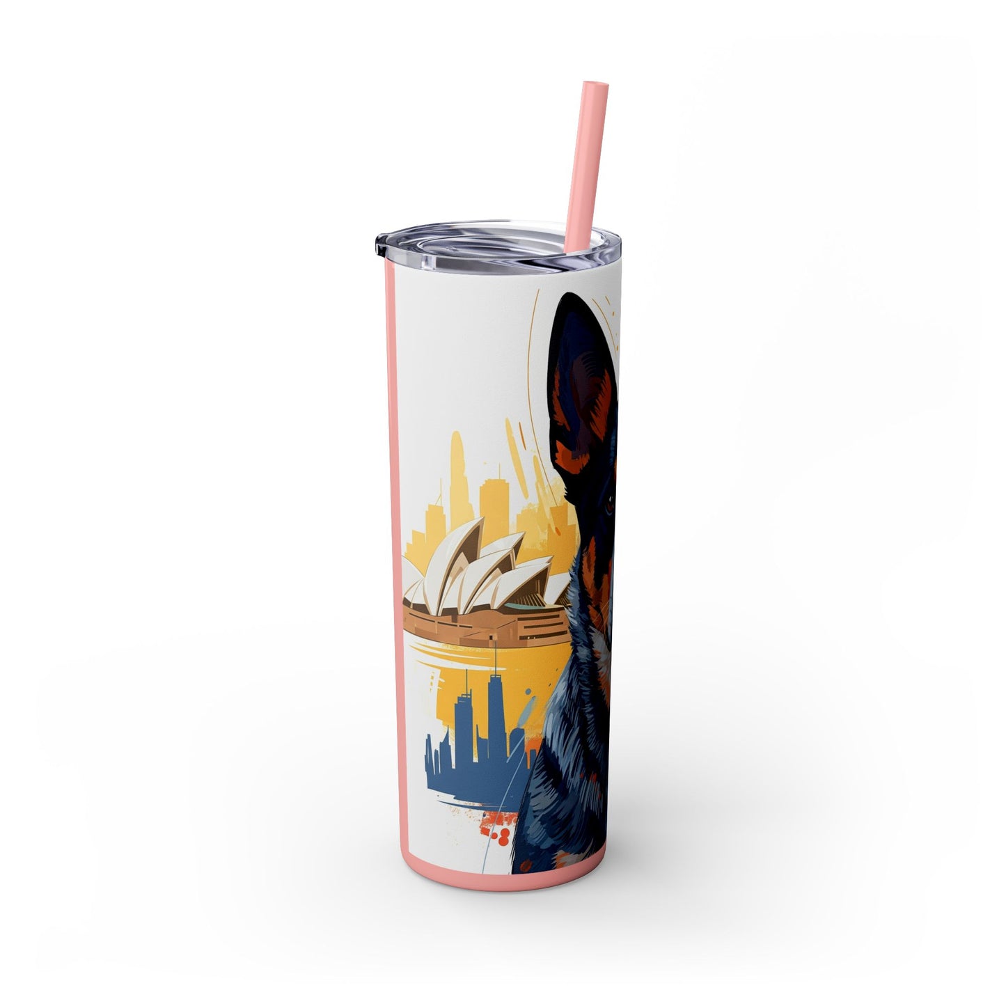 Australian Cattle Dog Skinny Tumbler with Straw, 20oz
