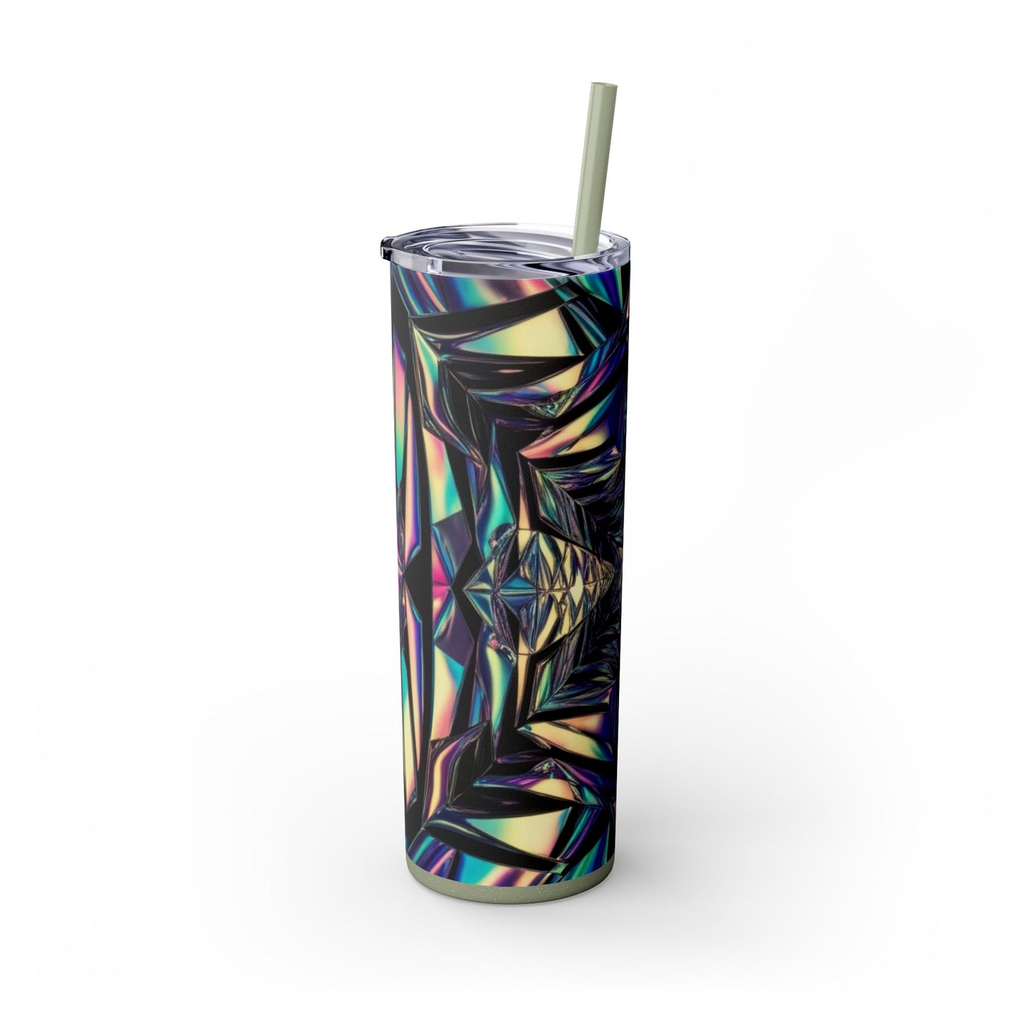 Optical Illusion Skinny Tumbler with Straw, 20oz