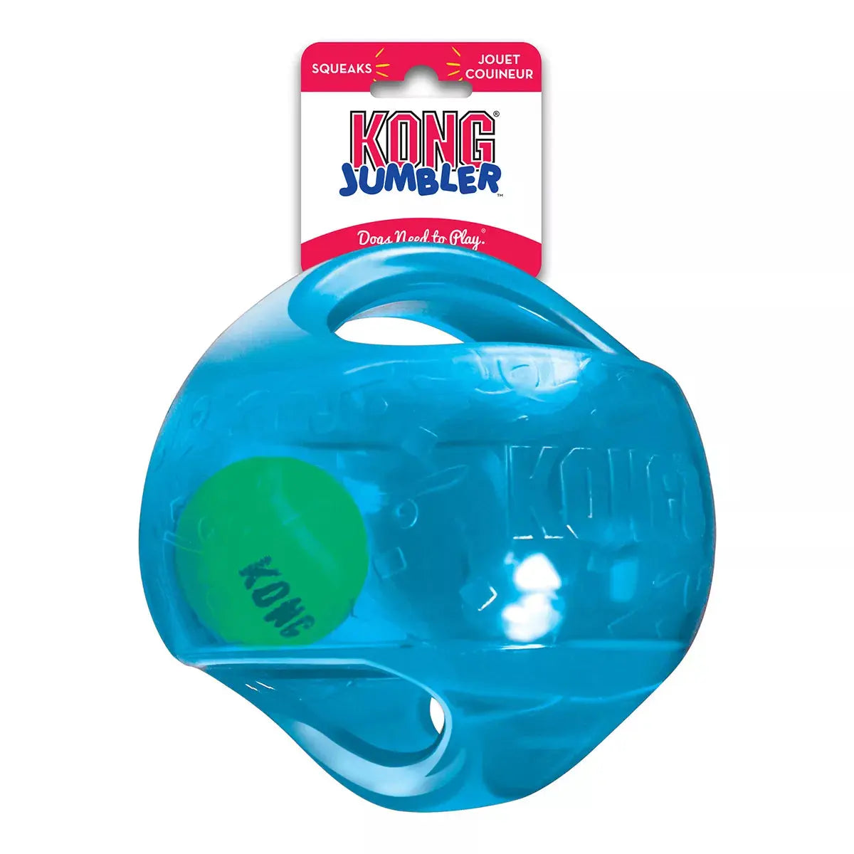 Jouet interactif pour chien KONG 2-en-1 Jumbler - Bleu - M/L