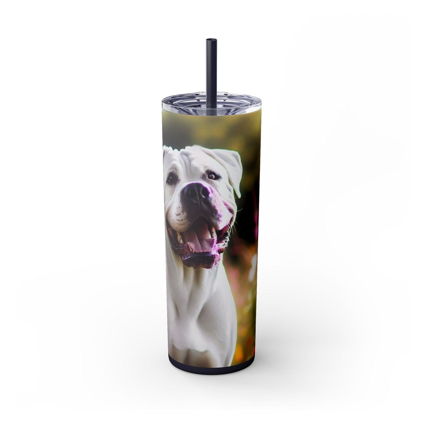 Vaso Dogo Argentino con pajita, 20 oz