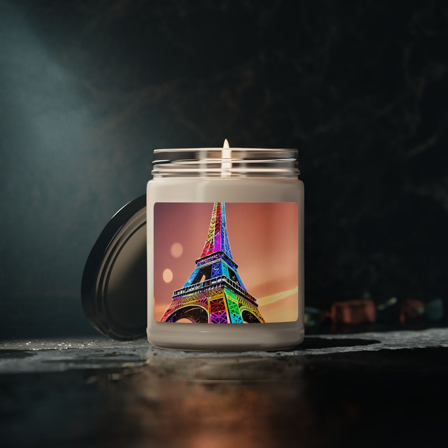 Rainbow Eiffel Tower La Tour Eiffel- Scented Soy Candle, 9oz