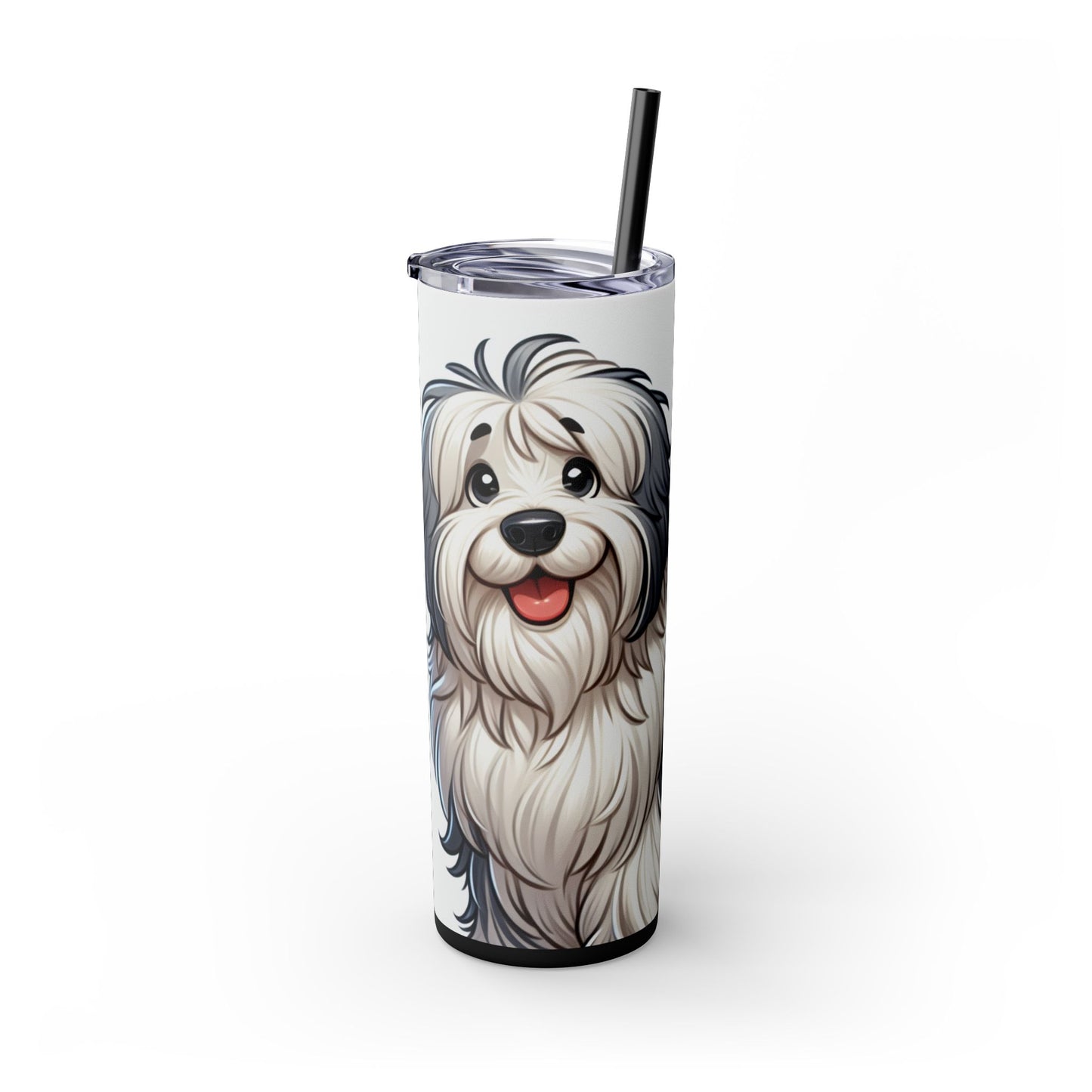 Old English Sheepdog Tumbler with Straw, 20oz