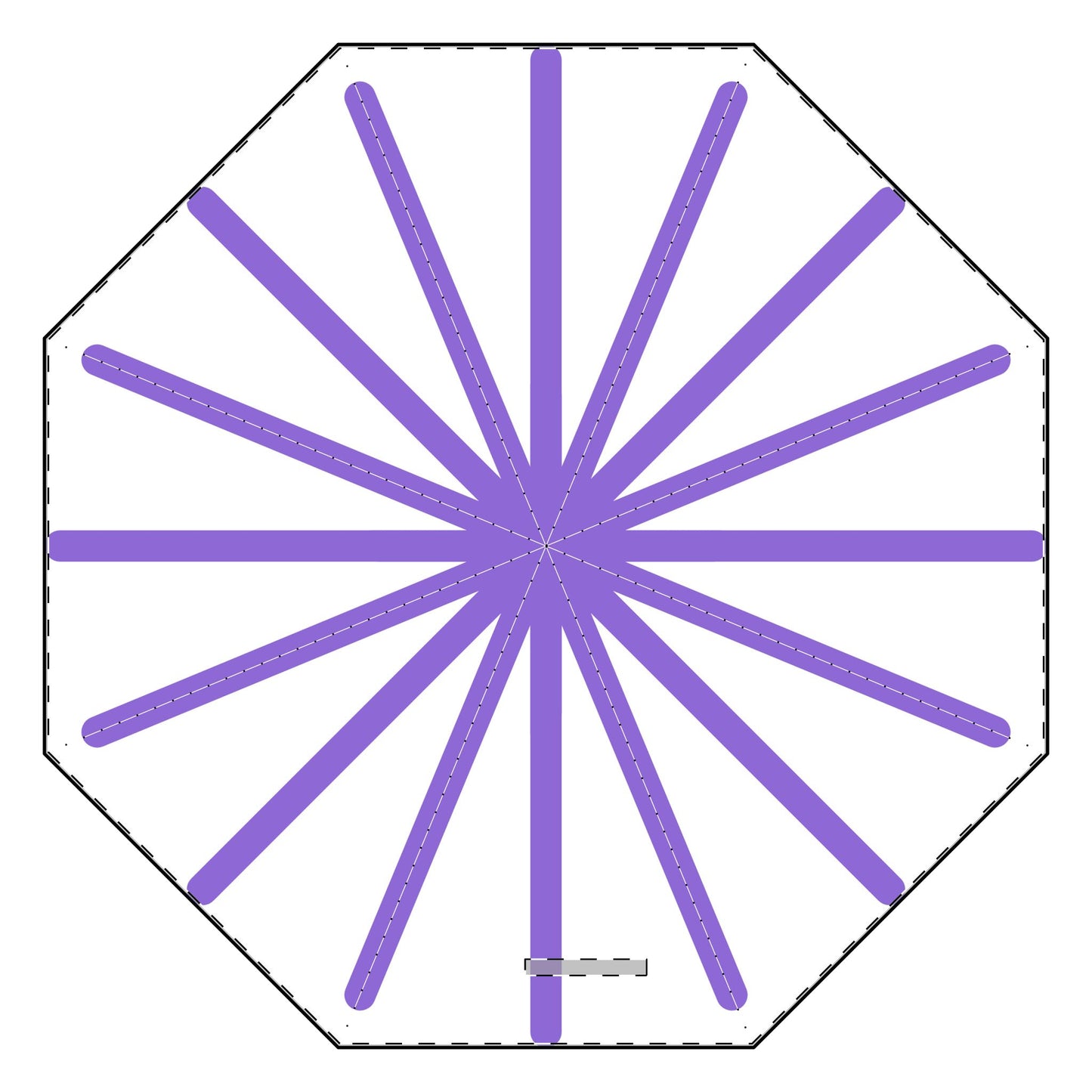 Purple Rays Semi-Automatic Foldable Umbrella