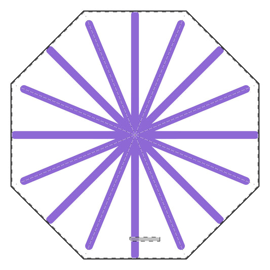 Purple Rays Semi-Automatic Foldable Umbrella