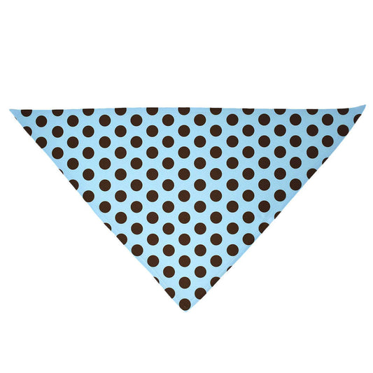 Bandana pour chien à pois bleus et marrons