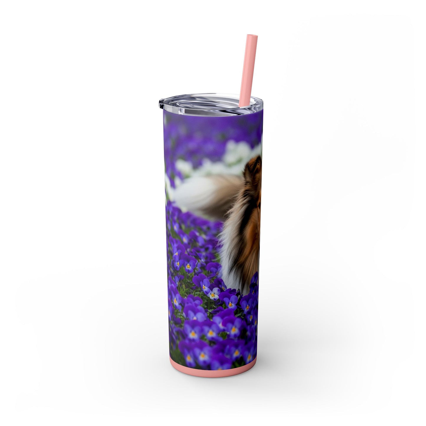 Gobelet isotherme Collie Skinny avec paille, 590 ml