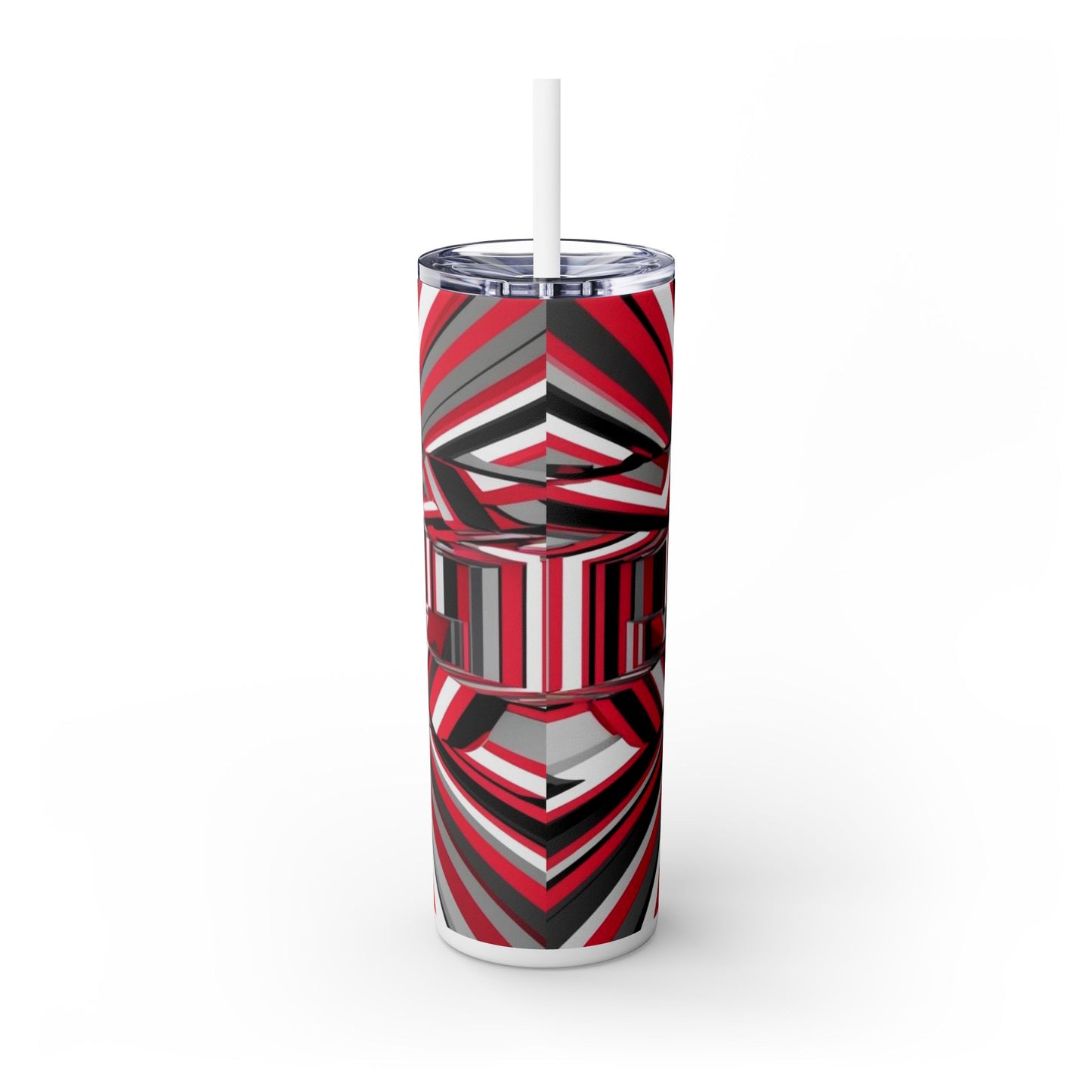 Optical Illusion Skinny Tumbler with Straw, 20oz