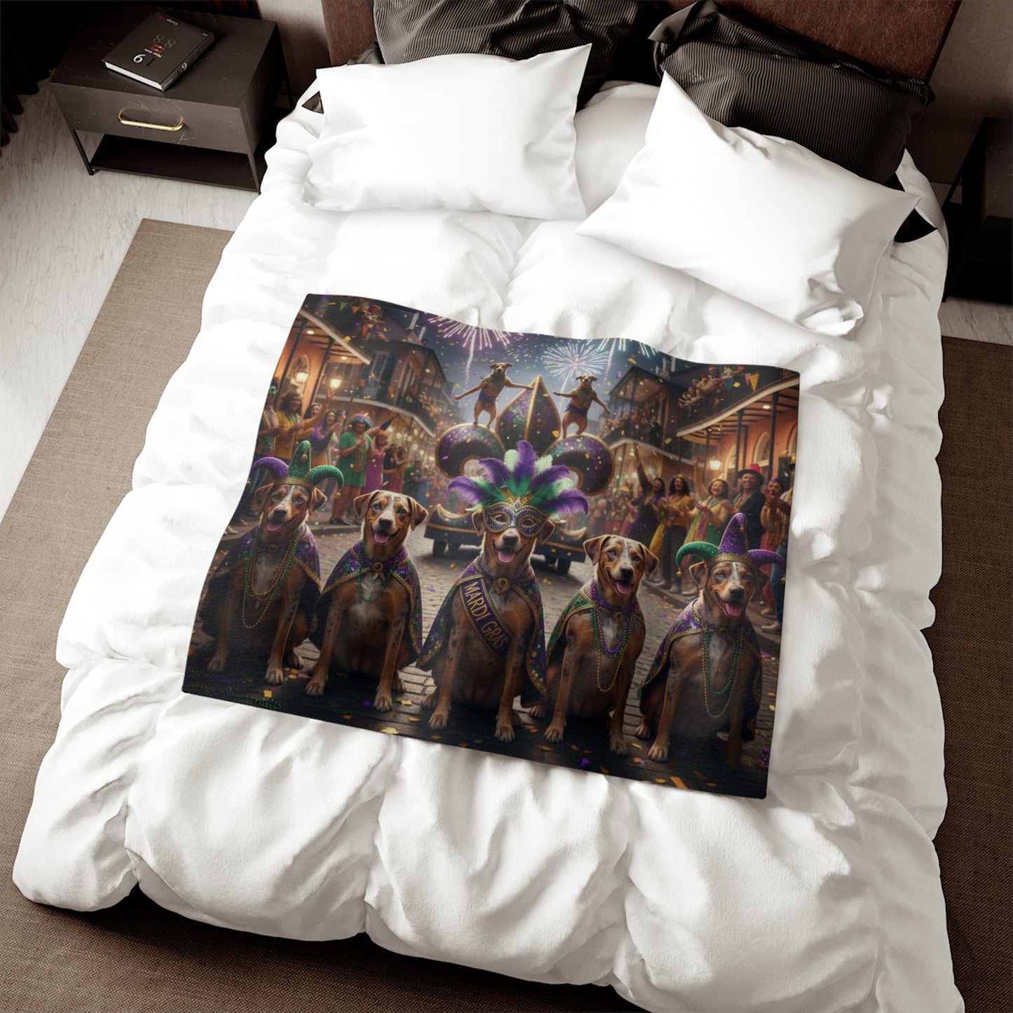 Mardi Gras Dog Parade Blanket