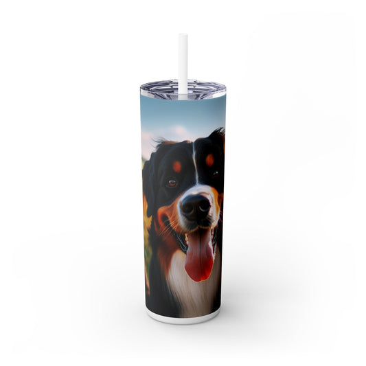 Bernese Mountain Dog Tumbler with Straw, 20oz