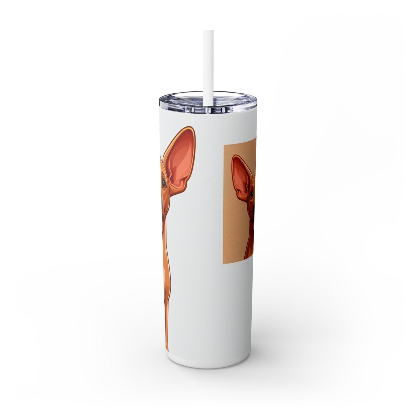 Pharaoh Hound Skinny Tumbler with Straw, 20oz