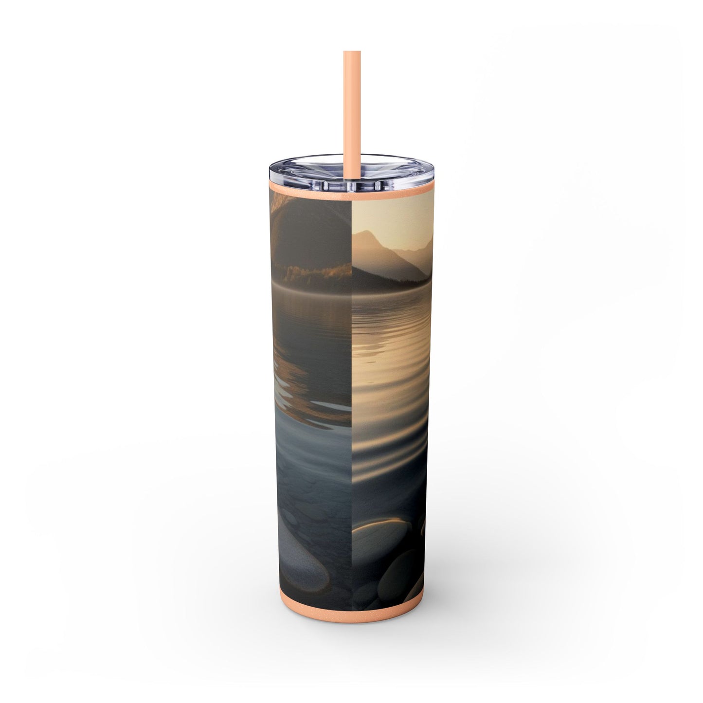 Ripple in a Mountain Lake Skinny Tumbler with Straw, 20oz