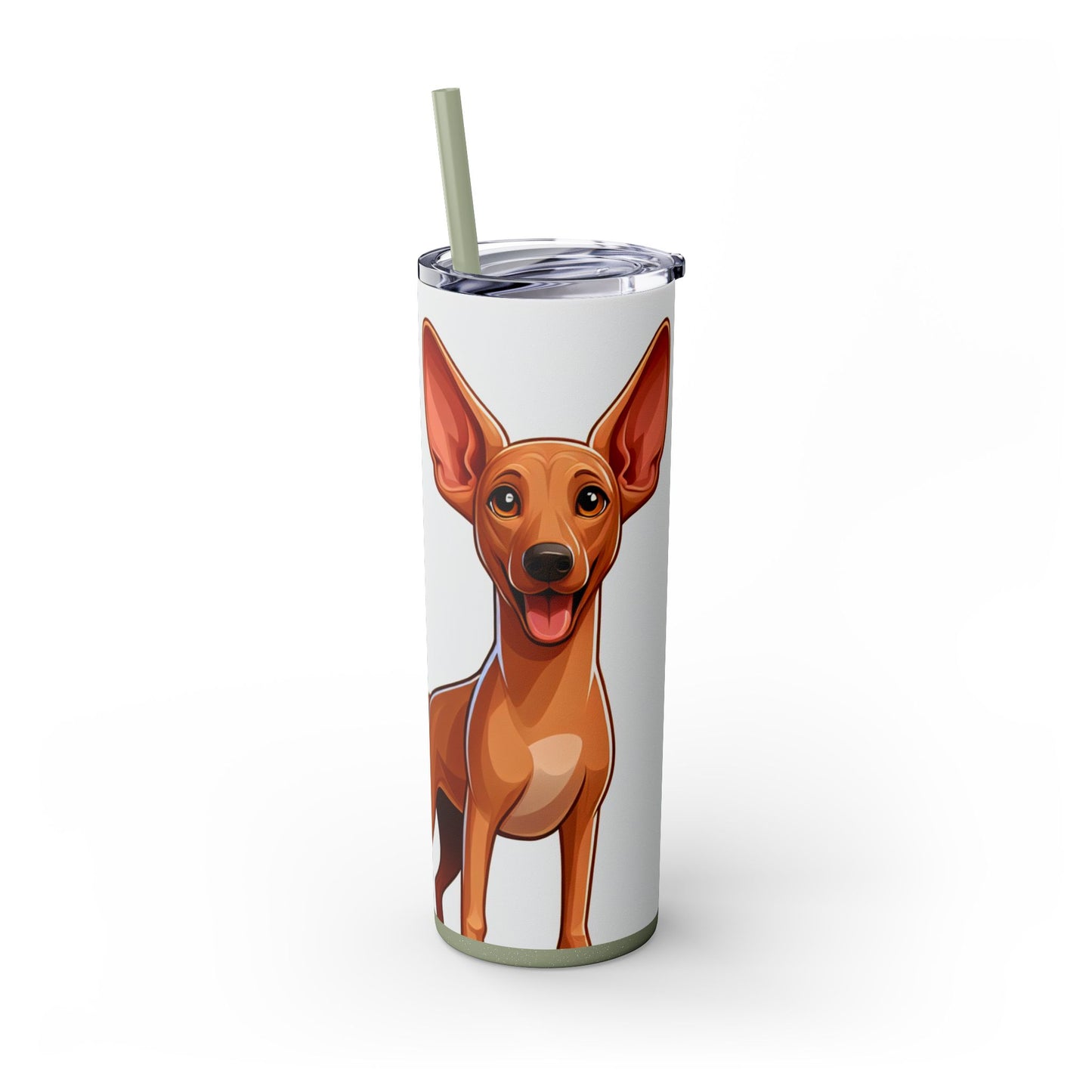 Pharaoh Hound Skinny Tumbler with Straw, 20oz