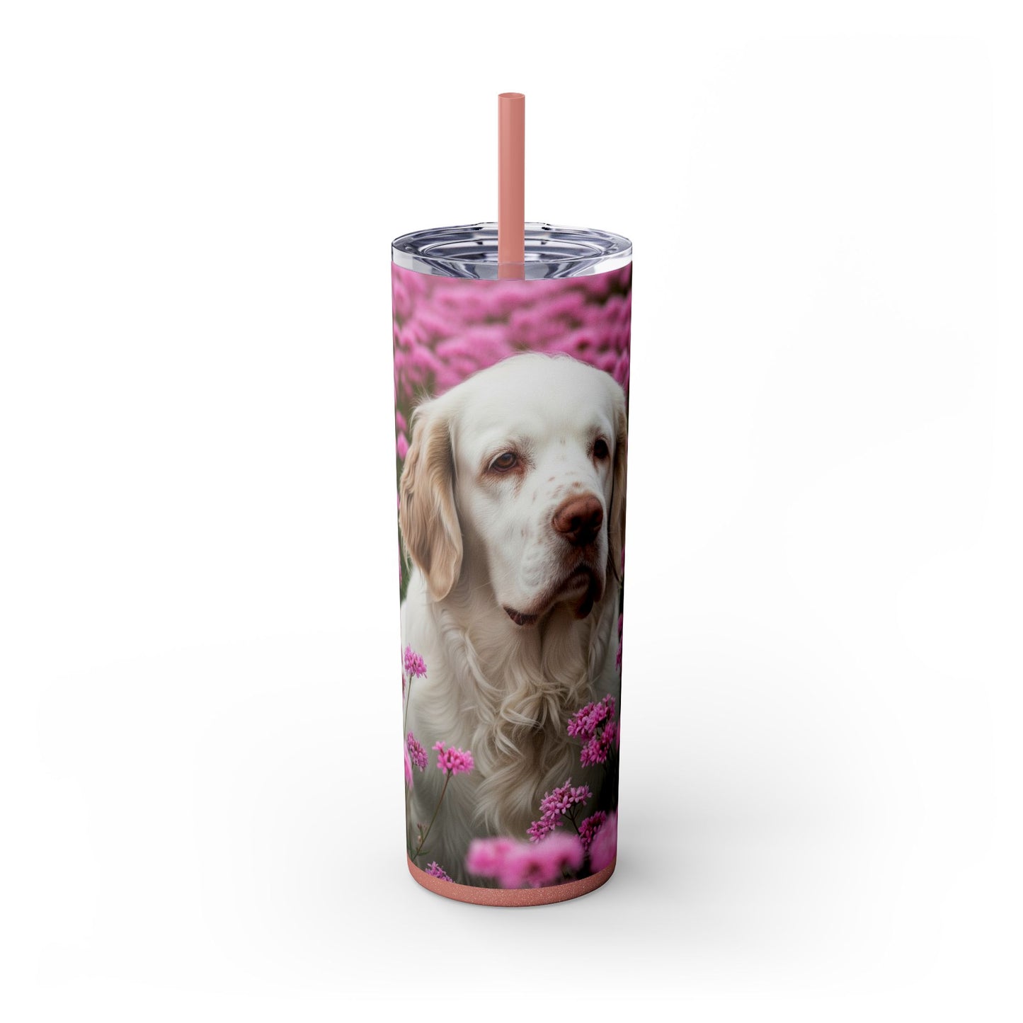 Gobelet isotherme Clumber Spaniel avec paille, 590 ml
