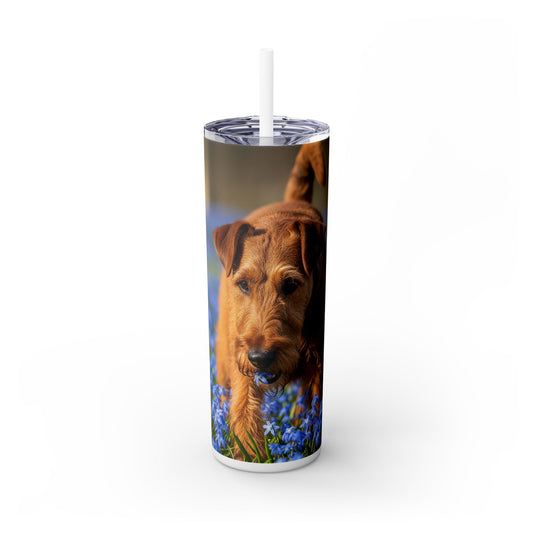 Irish Terrier Skinny Tumbler with Straw, 20oz