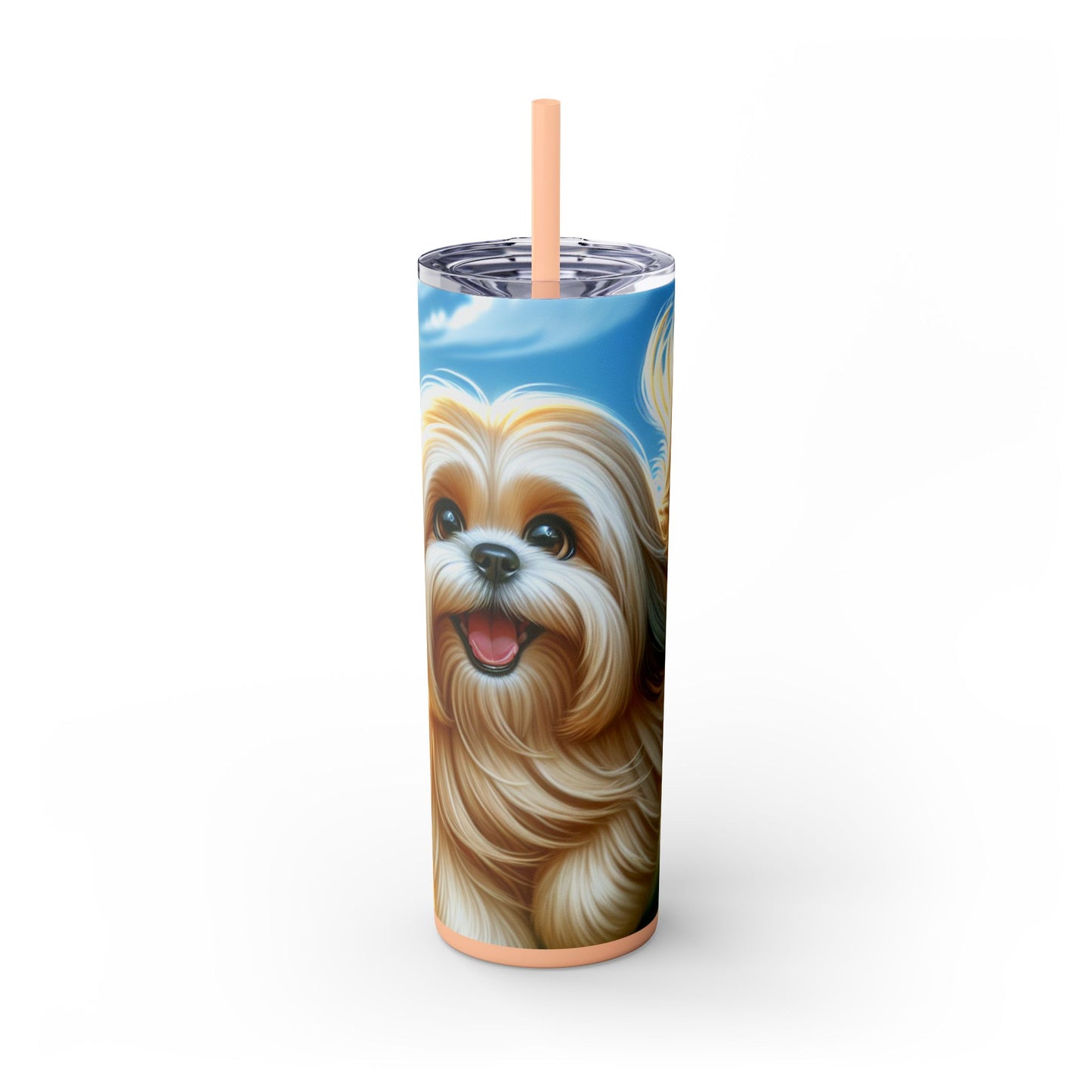 Lhasa Apso Skinny Tumbler with Straw, 20oz