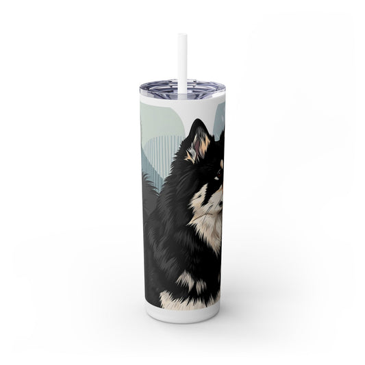 Swedish Lapphund Skinny Tumbler with Straw, 20oz