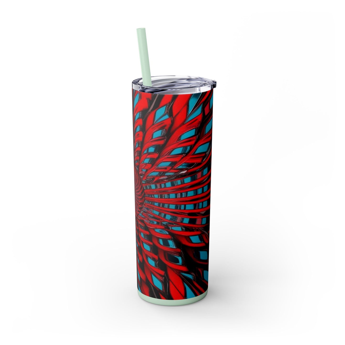 Optical Illusion Skinny Tumbler with Straw, 20oz