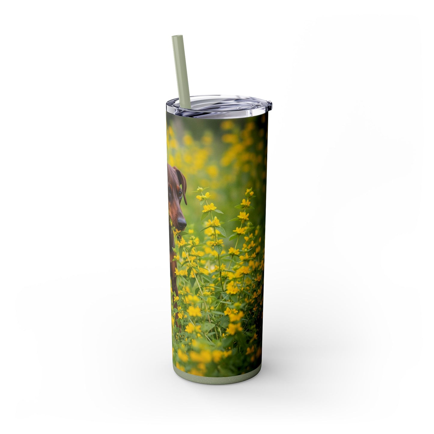 German Pinscher Tumbler with Straw, 20oz