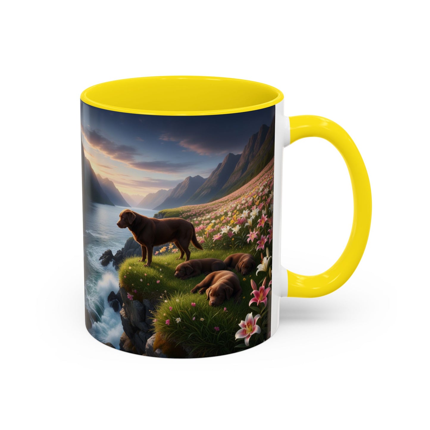Chocolate Labrador Retriever Accent Mug – Ceramic Coffee Cup