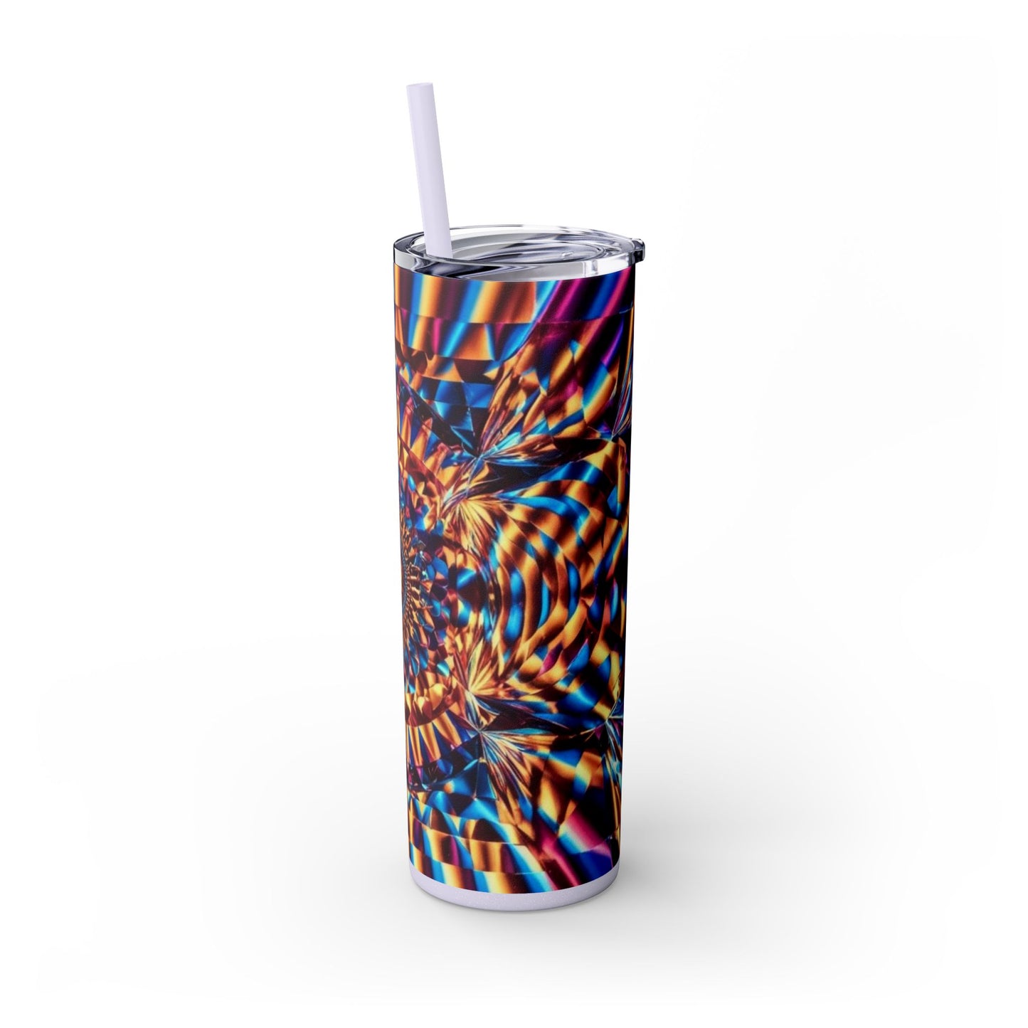 Optical Illusion Skinny Tumbler with Straw, 20oz